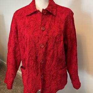 Coldwater Creek Vintage Red Embroidered Jacket – Petite Large